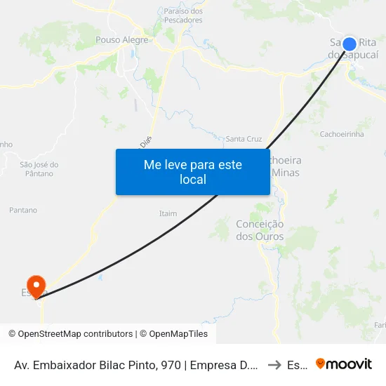 Av. Embaixador Bilac Pinto, 970 | Empresa D.L. - Sentido Recanto to Estiva map