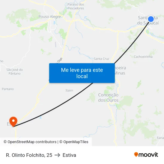 R. Olinto Folchito, 25 to Estiva map