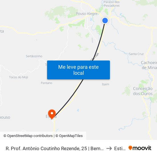 R. Prof. Antônio Coutinho Rezende, 25 | Bematech to Estiva map