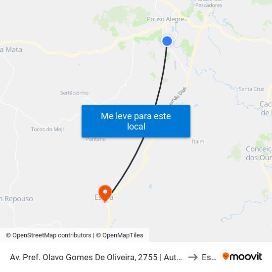 Av. Pref. Olavo Gomes De Oliveira, 2755 | Auto Escola Minas Sul to Estiva map