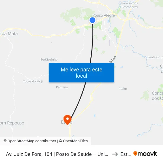 Av. Juiz De Fora, 104 | Posto De Saúde – Unidade São João to Estiva map