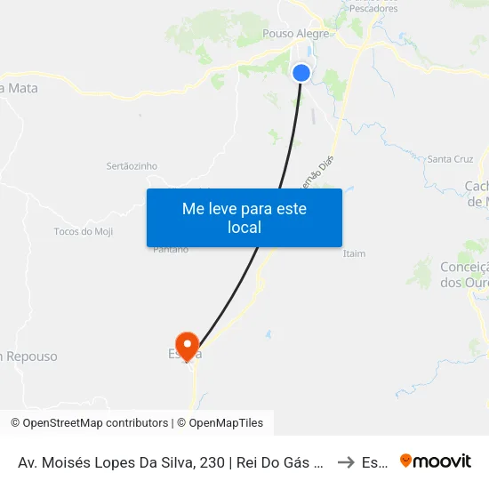 Av. Moisés Lopes Da Silva, 230 | Rei Do Gás – Sentido Bairro to Estiva map