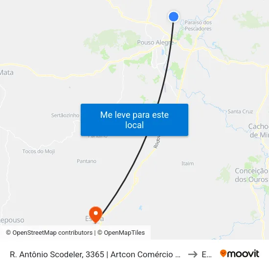 R. Antônio Scodeler, 3365 | Artcon Comércio De Blocos – Sentido Centro to Estiva map