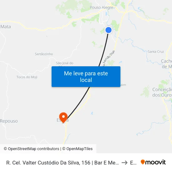 R. Cel. Valter Custódio Da Silva, 156 | Bar E Mercearia Do Francisco – Sentido Bairro to Estiva map