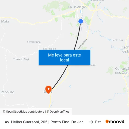 Av. Helias Guersoni, 205 | Ponto Final Do Jardim Califórnia to Estiva map