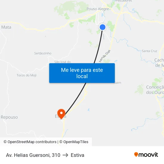 Av. Helias Guersoni, 310 to Estiva map