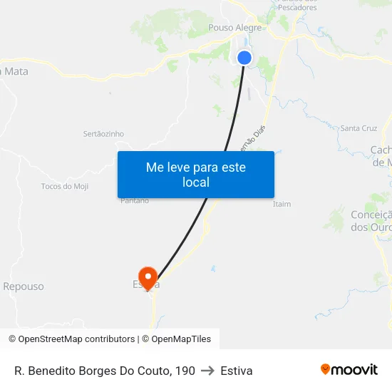 R. Benedito Borges Do Couto, 190 to Estiva map