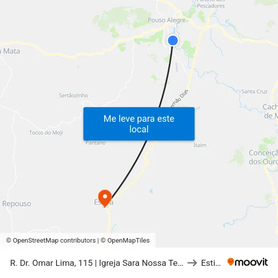 R. Dr. Omar Lima, 115 | Igreja Sara Nossa Terra to Estiva map