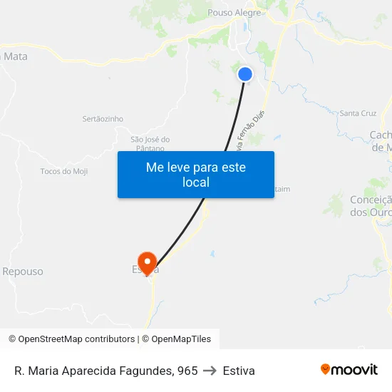 R. Maria Aparecida Fagundes, 965 to Estiva map