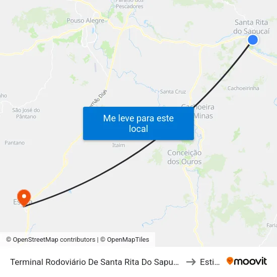 Terminal Rodoviário De Santa Rita Do Sapucaí to Estiva map