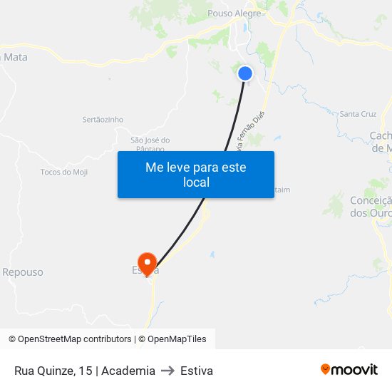 Rua Quinze, 15 | Academia to Estiva map