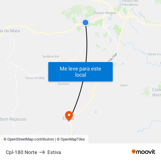 Cpl-180 Norte to Estiva map