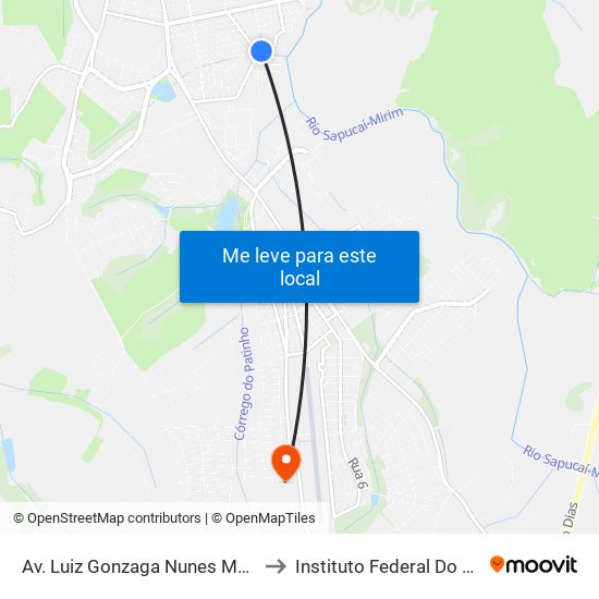 Av. Luiz Gonzaga Nunes Maia, 690 | Caic Árvore Grande – Sentido Centro to Instituto Federal Do Sul De Minas - Campus Pouso Alegre map