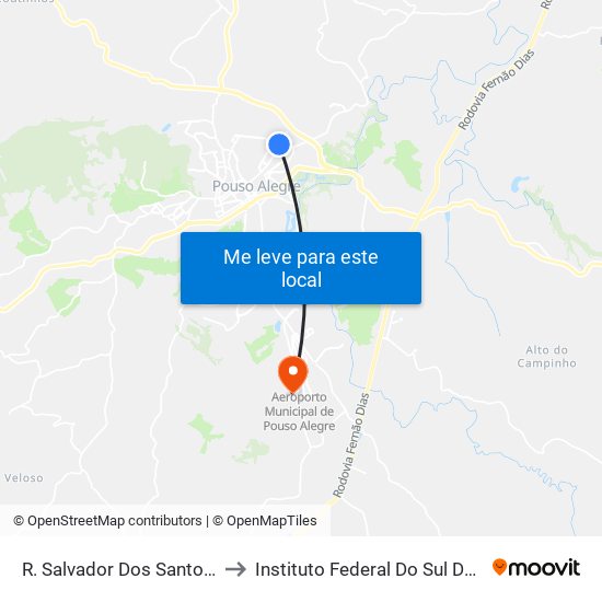 R. Salvador Dos Santos Nora, 25 | Centro Médico to Instituto Federal Do Sul De Minas - Campus Pouso Alegre map