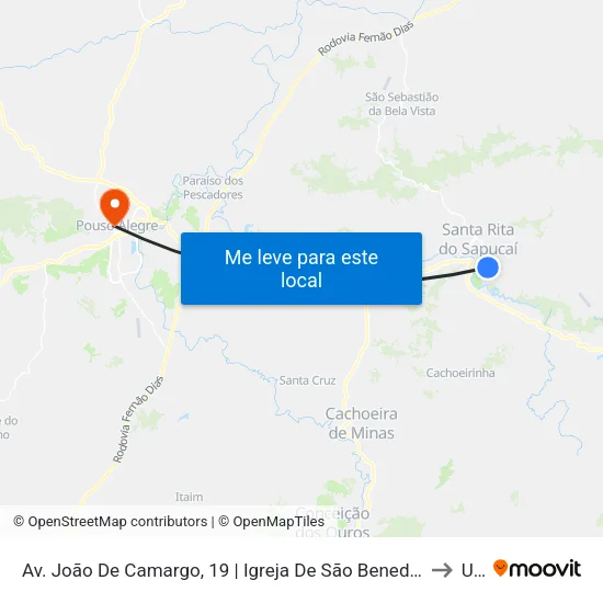 Av. João De Camargo, 19 | Igreja De São Benedito - Sentido Recanto to Una map
