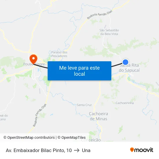 Av. Embaixador Bilac Pinto, 10 to Una map
