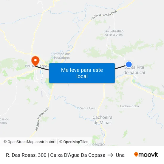 R. Das Rosas, 300 | Caixa D'Água Da Copasa to Una map