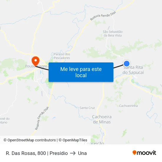 R. Das Rosas, 800 | Presídio to Una map