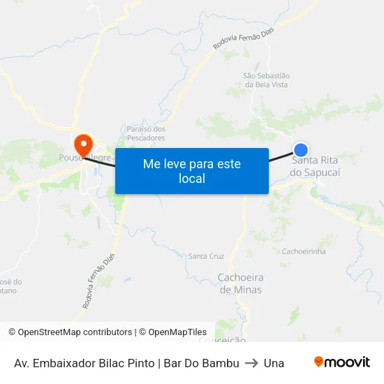 Av. Embaixador Bilac Pinto | Bar Do Bambu to Una map