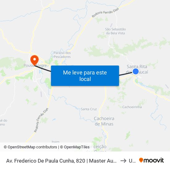 Av. Frederico De Paula Cunha, 820 | Master Auto Center to Una map