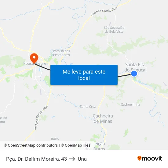 Pça. Dr. Delfim Moreira, 43 to Una map