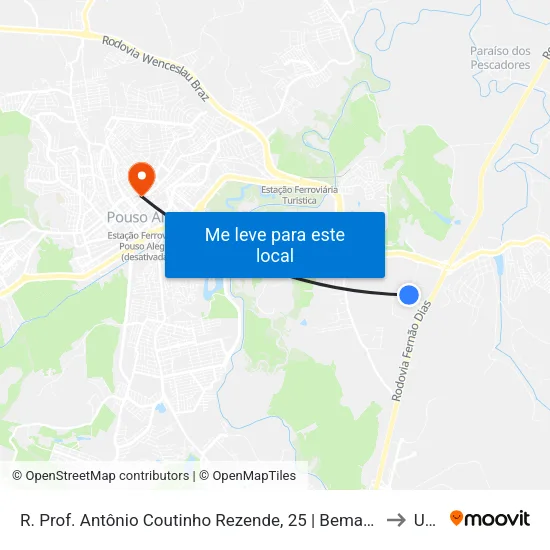 R. Prof. Antônio Coutinho Rezende, 25 | Bematech to Una map