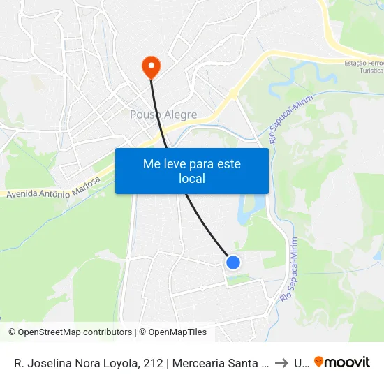 R. Joselina Nora Loyola, 212 | Mercearia Santa Luzia – Sentido Bairro to Una map