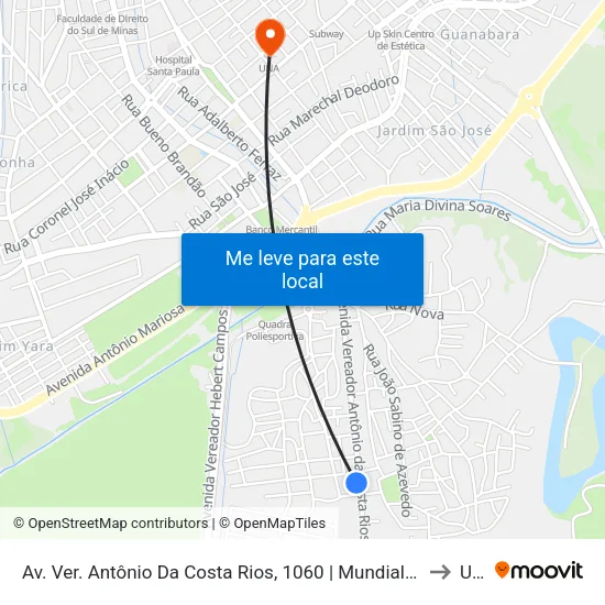 Av. Ver. Antônio Da Costa Rios, 1060 | Mundial Ferramentas to Una map