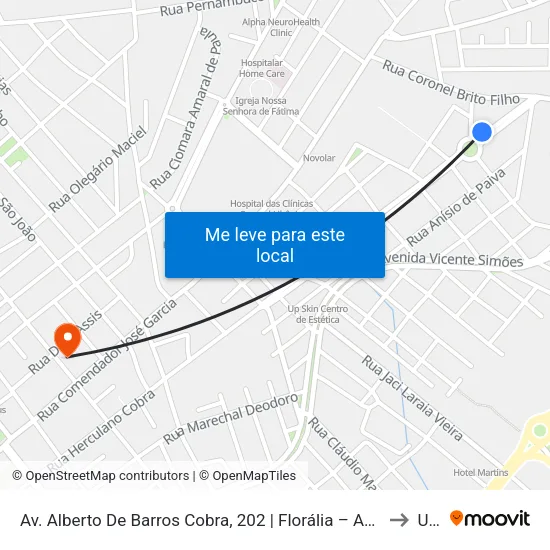 Av. Alberto De Barros Cobra, 202 | Florália – Ao Lado Cnec to Una map