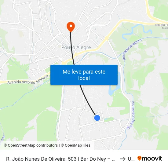 R. João Nunes De Oliveira, 503 | Bar Do Ney – Sentido Centro to Una map