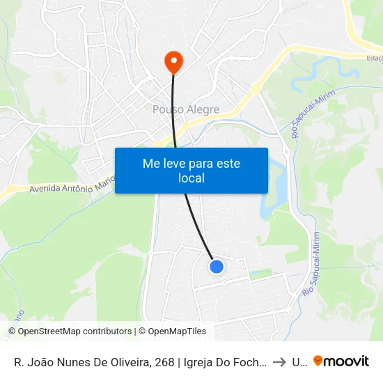 R. João Nunes De Oliveira, 268 | Igreja Do Foch – Sentido Bairro to Una map