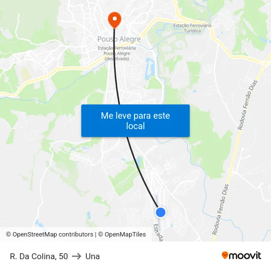 R. Da Colina, 50 to Una map