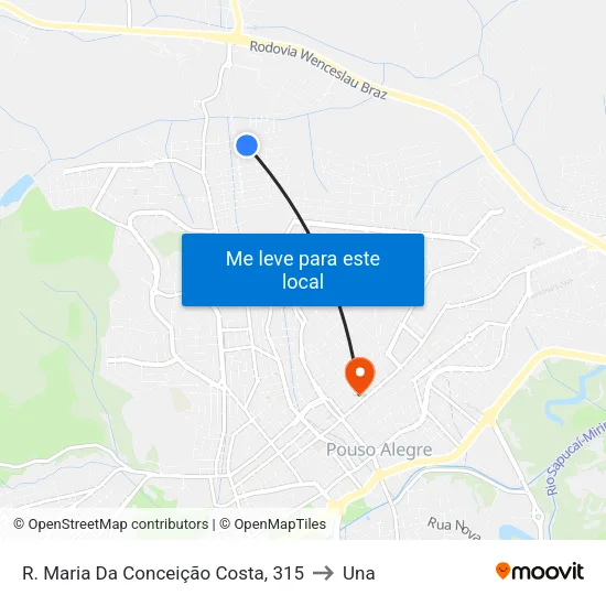 R. Maria Da Conceição Costa, 315 to Una map