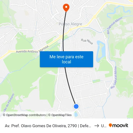 Av. Pref. Olavo Gomes De Oliveira, 2790 | Defensoria Pública to Una map