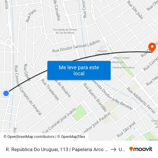 R. República Do Uruguai, 113 | Papelaria Arco Íris to Una map