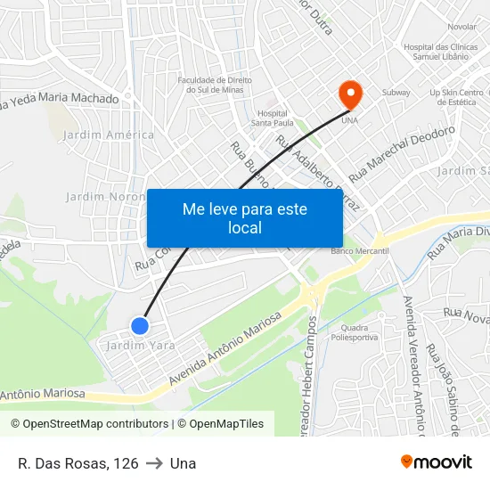 R. Das Rosas, 126 to Una map