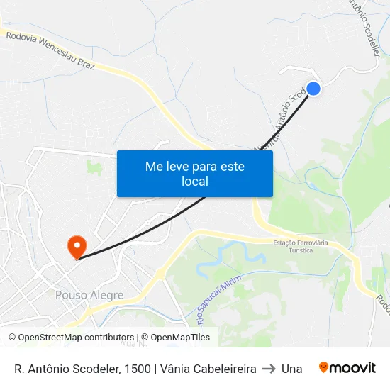 R. Antônio Scodeler, 1500 | Vânia Cabeleireira to Una map