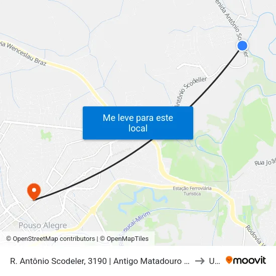 R. Antônio Scodeler, 3190 | Antigo Matadouro Municipal to Una map