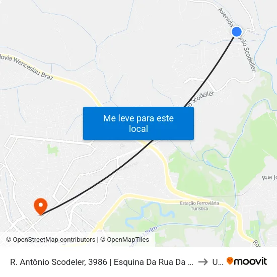 R. Antônio Scodeler, 3986 | Esquina Da Rua Da Igreja N. Sra. Aparecida to Una map