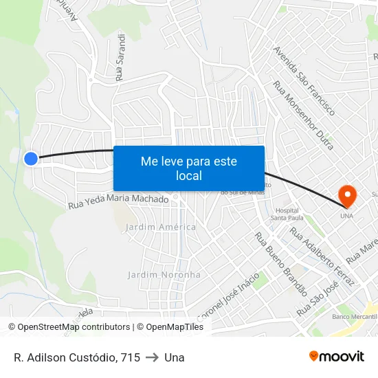 R. Adilson Custódio, 715 to Una map