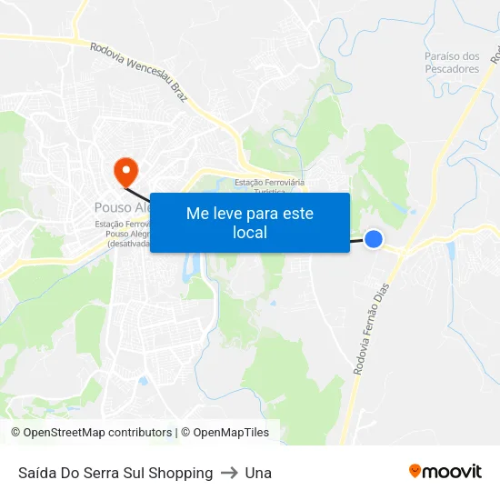 Saída Do Serra Sul Shopping to Una map