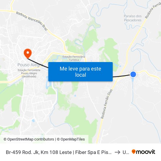 Br-459 Rod. Jk, Km 108 Leste | Fiber Spa E Piscinas – Caiçara to Una map