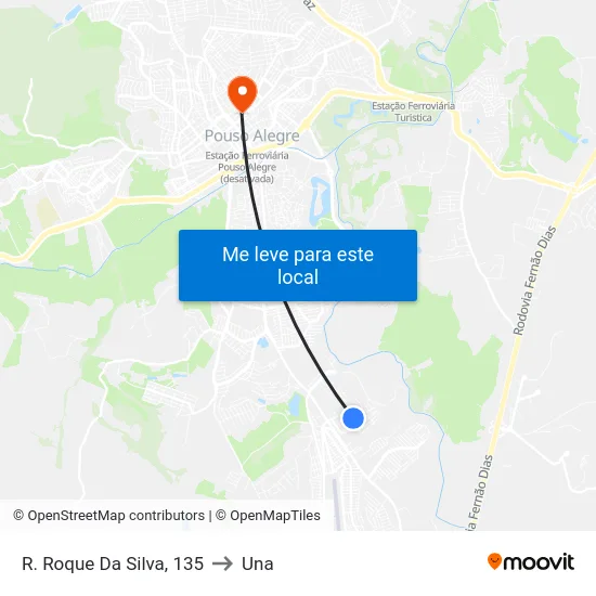 R. Roque Da Silva, 135 to Una map