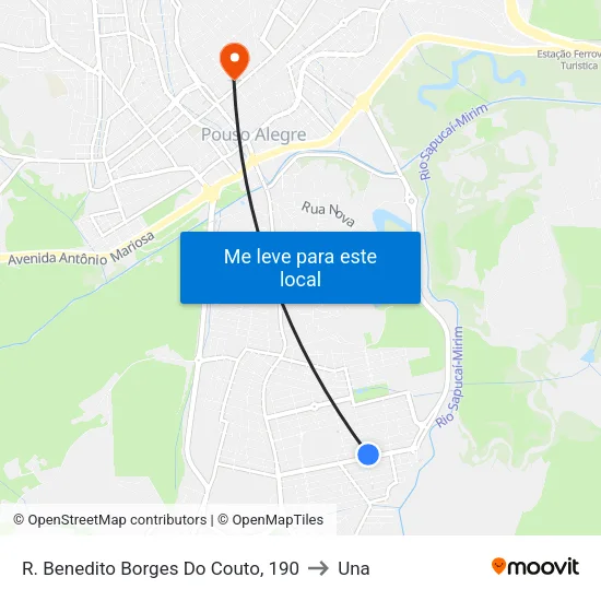 R. Benedito Borges Do Couto, 190 to Una map