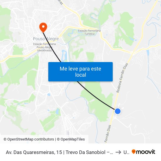 Av. Das Quaresmeiras, 15 | Trevo Da Sanobiol – Subindo Para Flamma to Una map