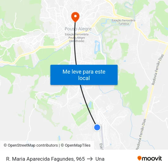 R. Maria Aparecida Fagundes, 965 to Una map