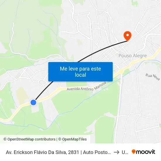Av. Erickson Flávio Da Silva, 2831 | Auto Posto Macaco to Una map