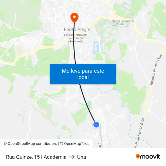 Rua Quinze, 15 | Academia to Una map