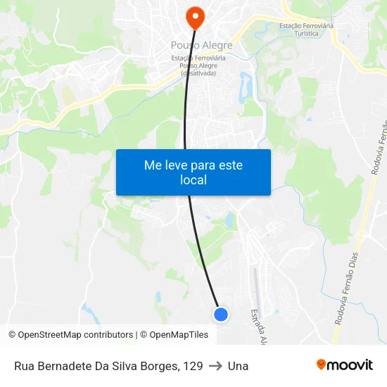 Rua Bernadete Da Silva Borges, 129 to Una map
