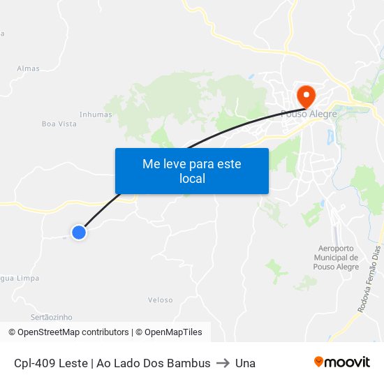 Cpl-409 Leste | Ao Lado Dos Bambus to Una map